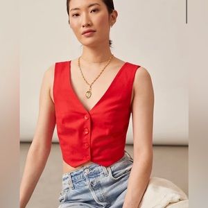 Anthropologie button vest tank top, cropped fit, size xs, great condition